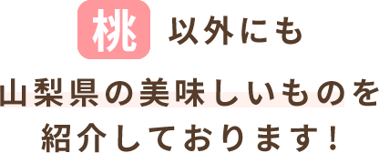 桃・柿以外にも山梨県の美味しいものを紹介しております！